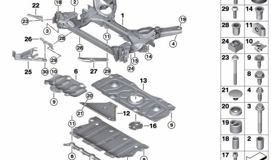 OEM Front Subframe 31106877319 for BMW G42, G20. Genuine BMW.