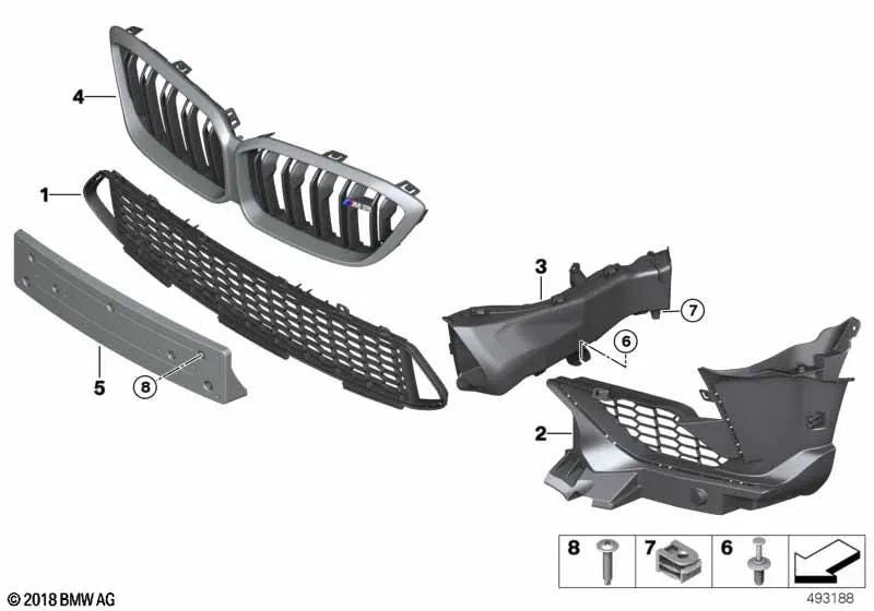 License plate base for BMW F87N (OEM 51138073515). Genuine BMW