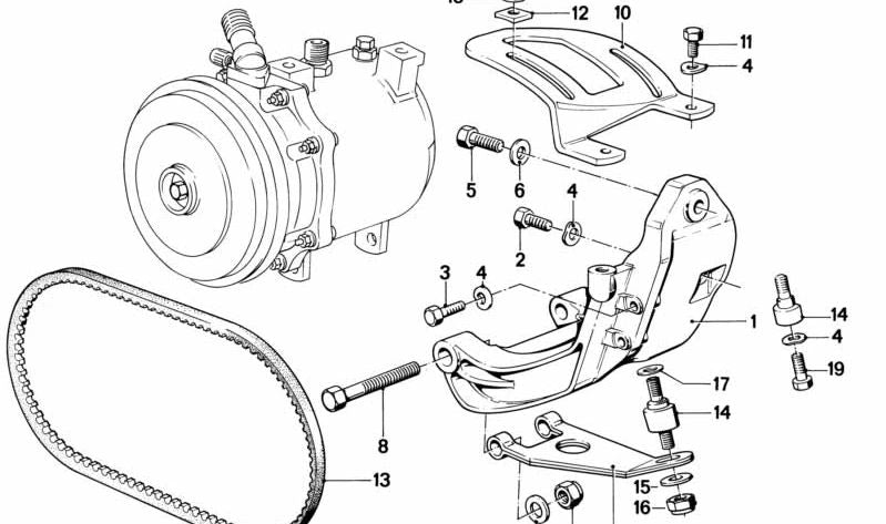 Correa trapezoidal para BMW E34, E23, E32 (OEM 64521722373). Original BMW