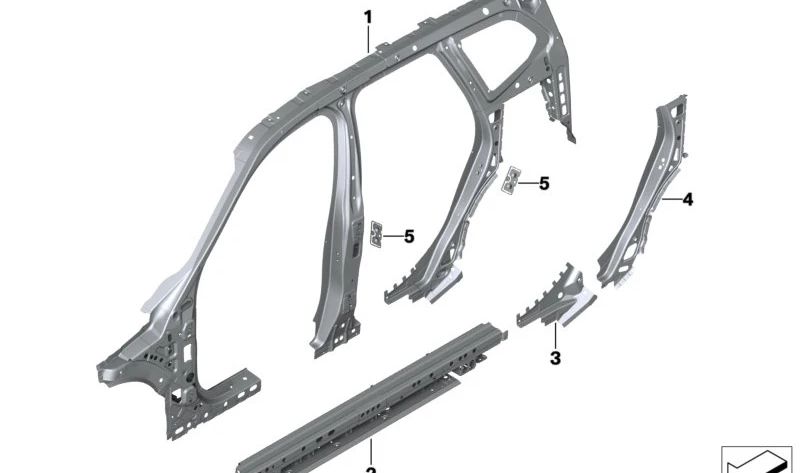 OEM 41215A52CE1 LINKS -Schwellenwertverstärkung für BMW U11, U10, U25. Original BMW.