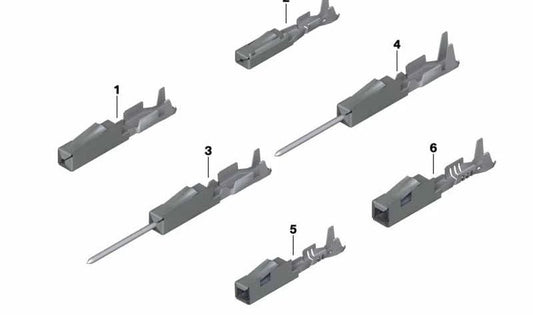 Female contact for BMW E81, E82, E87, E88, F20, F21, F52, E46, E90, E91, E92, E93, F30, F31, F34, F35, F32, F39, E60, E61, E63, E64, E38, E65, E66, E84, E83, F25, E53, E85, E86, E89 (OEM 61136901722). Original BMW