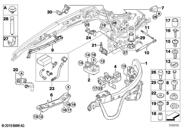 Consola soporte principal derecha para BMW E93, E93N (OEM 54377157264). Original BMW