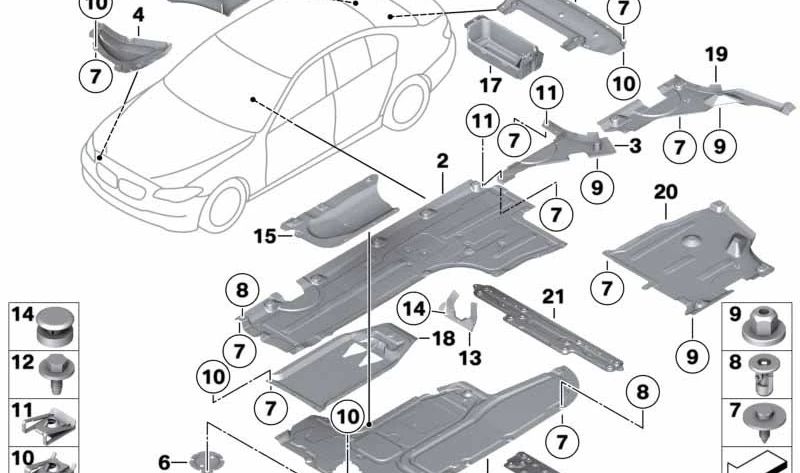 Cubierta trasera central OEM 51757233899 para BMW F11 (Serie 5 Touring). Original BMW