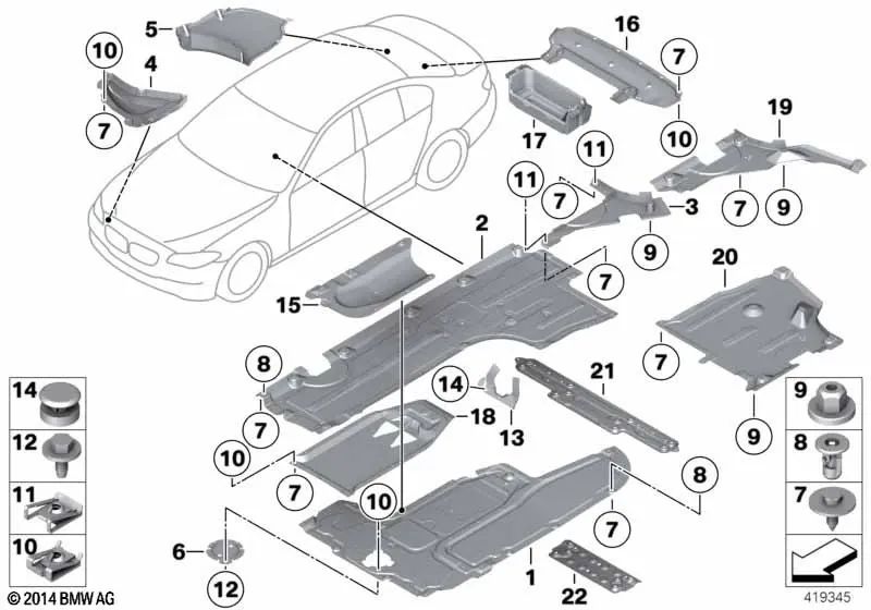 Left tank cover for BMW F10, F11, F11N (OEM 51757186721). Original BMW.