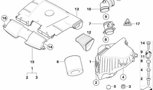 Capteur de masse de film chaud pour BMW E87, E90, E91, E83, E85 (OEM 13627533853). BMW d'origine