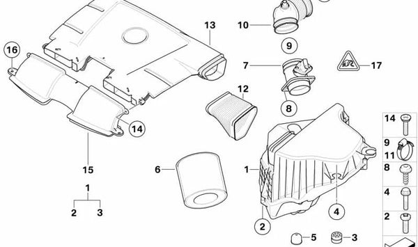 Fuelle para BMW Serie 1 E81, E82, E87, E88 y Serie 3 E90, E91, E92, E93, X1 E84 (OEM 13717523630). Original BMW