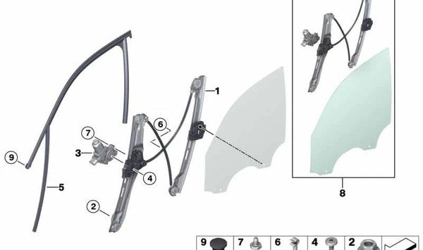 Tuerca hexagonal para BMW X3 F25, X4 F26, X5 E70, F15, F85, X6 E71, F16, F86 (OEM 07147180812). Original BMW