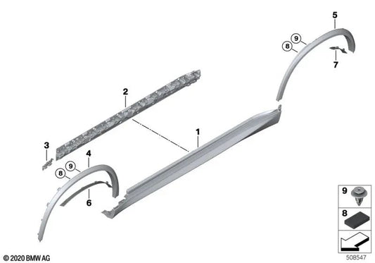 Carenado del Pasarruedas Imprimado Trasero Derecho para BMW X5 F95 (OEM 51778081630). Original BMW.