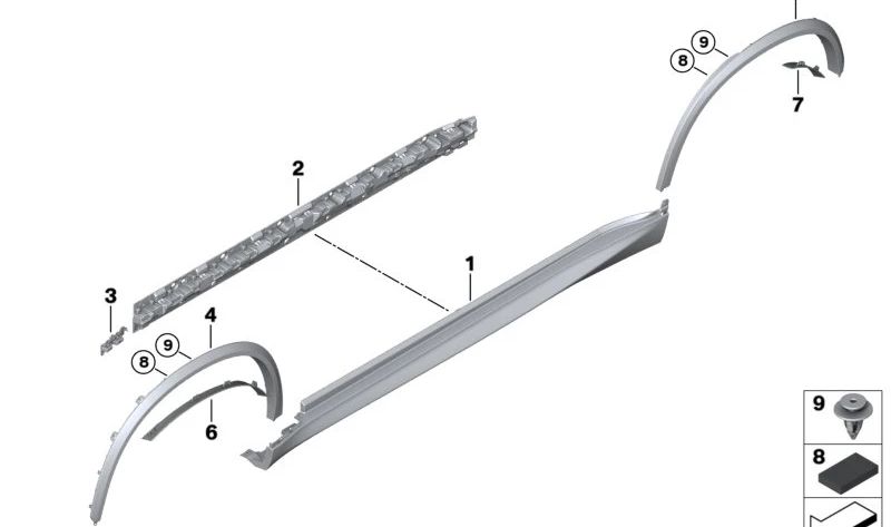 Radhausverkleidung vorne links grundiert für BMW X5 F95 (OEM 51778081625). Original BMW