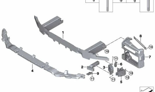 Absorbeur de soufflage avant pour BMW F97, F98 (OEM 51118070310). BMW d'origine