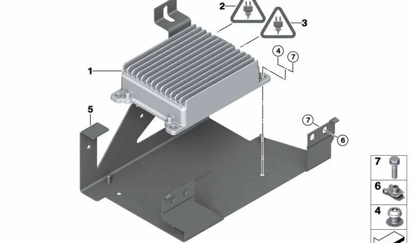 Módulo de carga de batería para BMW F07, F10, F11, F18, F06, F12, F13, F01N, F02N (OEM 61429240236). Original BMW