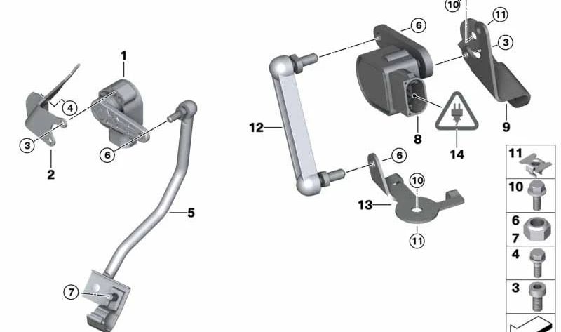 Regulador de ajuste para BMW Serie 3 E90, E91, E92 (OEM 37146765662). Original BMW