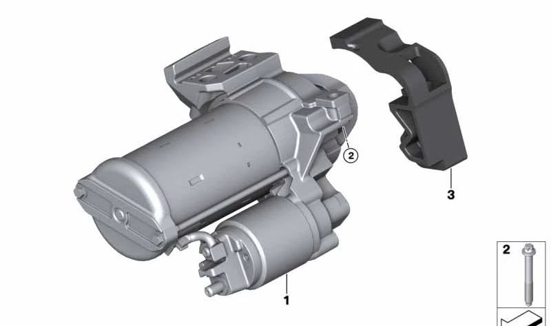 Motor de arranque OEM 12418621840 para BMW F20, F21, F22, F23, F30, F31, F34, F32, F33, F36, G30, G31, G32, G11, G12, G01, G02. Original BMW.