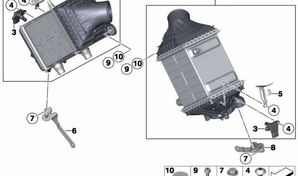 Intercooler para BMW F10, F06, F12, F13 (OEM 17517843123). Original BMW