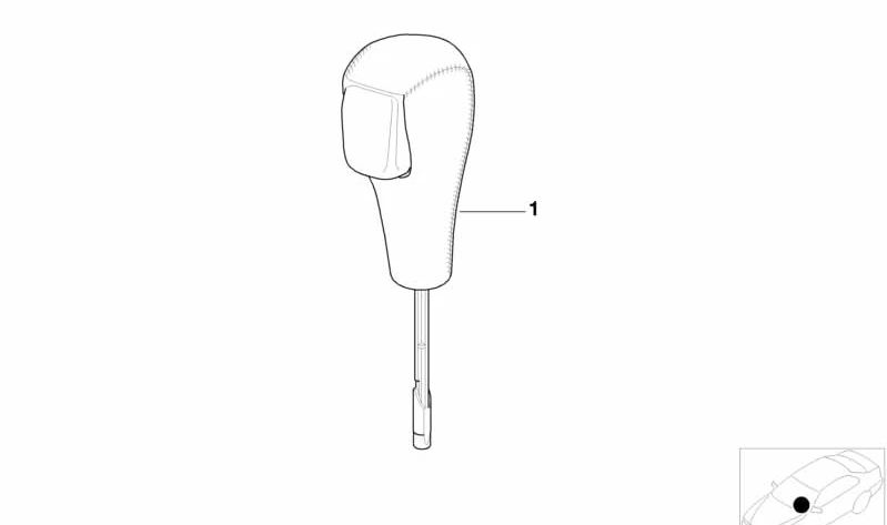 Empuñadura de palanca de cambio gris rutenio para BMW Z4 E85, E86 (OEM 25167526986). Original BMW.