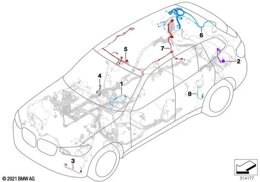 Roof Wiring Harness for BMW X3 G08, X4 F98, G02 (OEM 61128720733). Original BMW