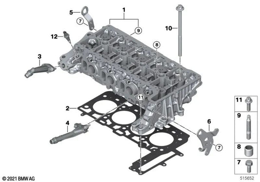 Racor de conexión para tubería de refrigerante para BMW Serie 2 U06, X1 U11 (OEM 11128472169). Original BMW.