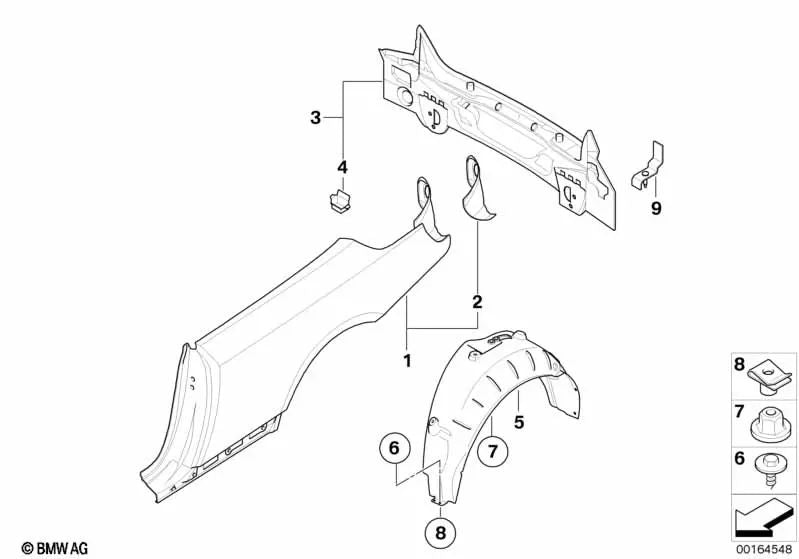 Soporte de varilla de tracción trasera para BMW Serie 3 E93, E93N (OEM 41117179572). Original BMW