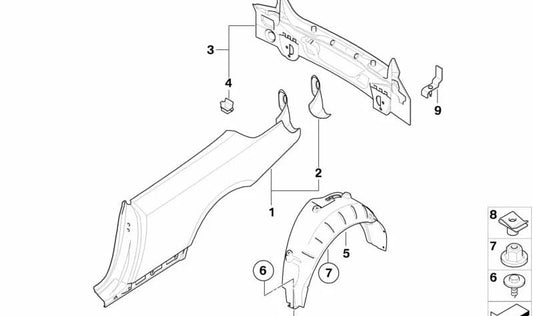 Receptáculo de luz trasera izquierdo para BMW E93, E93N (OEM 41007179529). Original BMW.