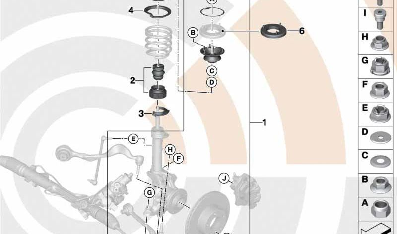 Juego de Reparación Tubo de Protección Amortiguador Adicional para BMW E81, E82, E87, E88, E91, E93 (OEM 31302405875). Original BMW