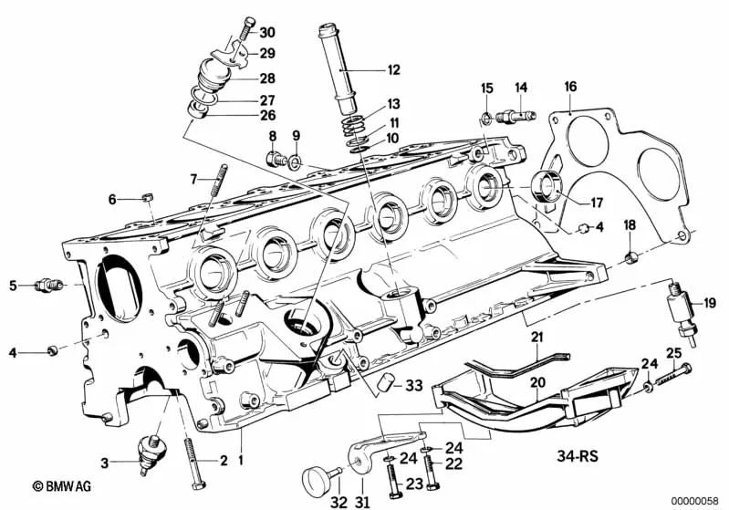 Tornillo para BMW E21, E30, E36, E12, E28, E34, E39, E24, E23, E32, E38 (OEM 07129901917). Original BMW.