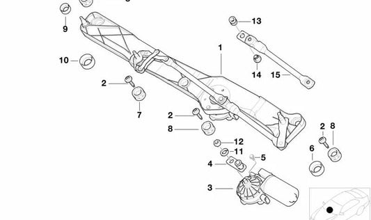 Casquillo de Cojinete Agujero Redondo para BMW Serie 5 E39 (OEM 61618165595). Original BMW