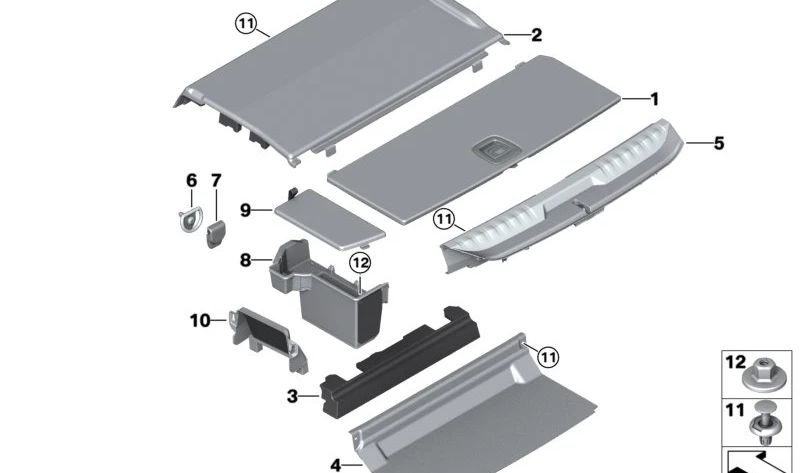 Tapa del Compartimento de Almacenamiento para BMW Serie 3 G21, G21N (OEM 51477942305). Original BMW