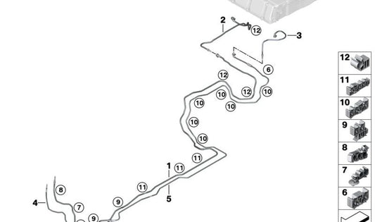 Tubo de soplado trasero para BMW Serie 5 G30, G38 (OEM 16137393051). Original BMW