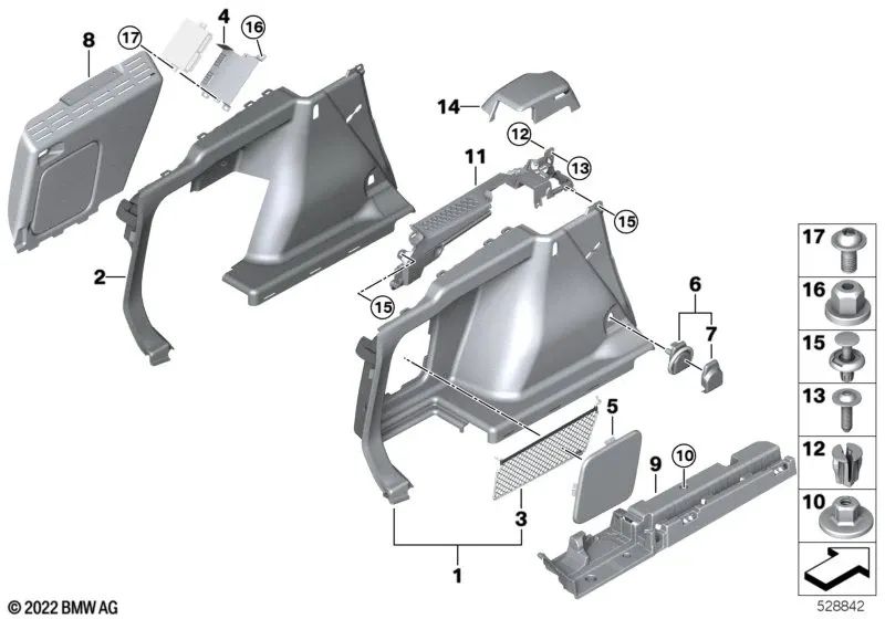 Linke Querträgerhalterung für BMW G21, G21N, G81, G81N (OEM 51477450721). Original BMW