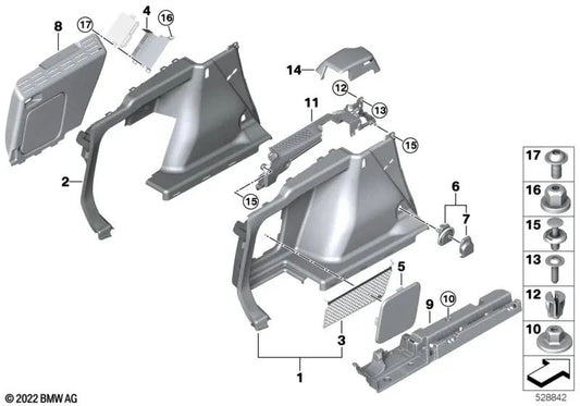 Soporte Larguero Izquierdo para BMW G21, G21N, G81, G81N (OEM 51477450721). Original BMW