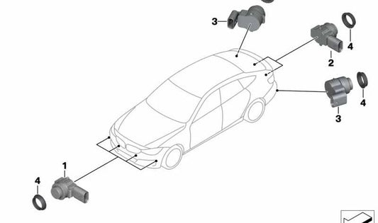 Sensor de Ultrasonido para BMW Serie 3 F34, F34N (OEM 66209321566). Original BMW.