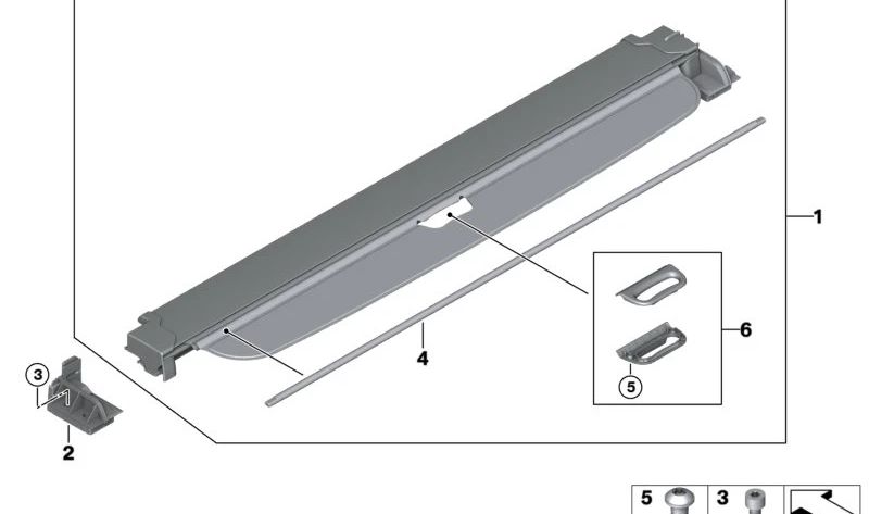 Tubo de extensión para persiana de privacidad para BMW X5 E70, F15, F85 (OEM 51479138044). Original BMW