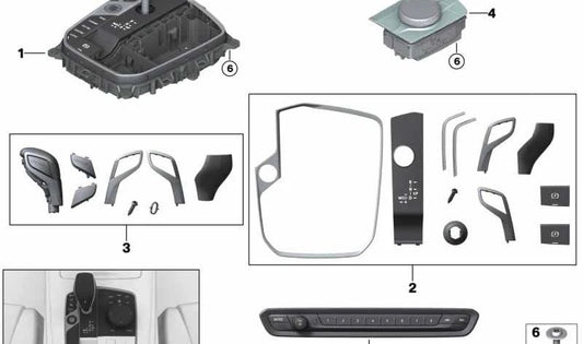 Juego de reparación de molduras del centro de control para BMW G14, G15, G16, G05, G06, G07, G05N, G06N, G07N (OEM 61319475059). Original BMW