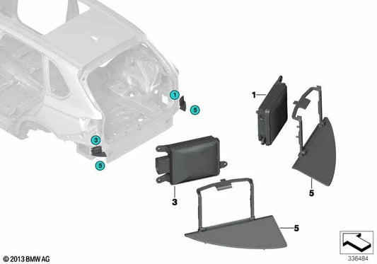 Protección izquierda para BMW F25, F26 (OEM 66326861665). Original BMW.