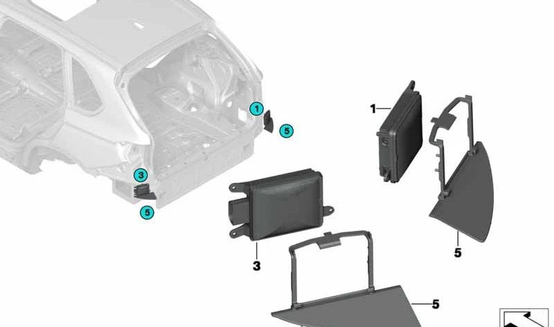 Rechter Schutz für BMW F86 (OEM 66327851016). Original BMW