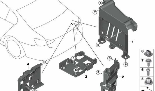 Battery Charging Module Holder for BMW 5 Series G30, G31, G38, 7 Series G11, G12 (OEM 61428796961). Original BMW