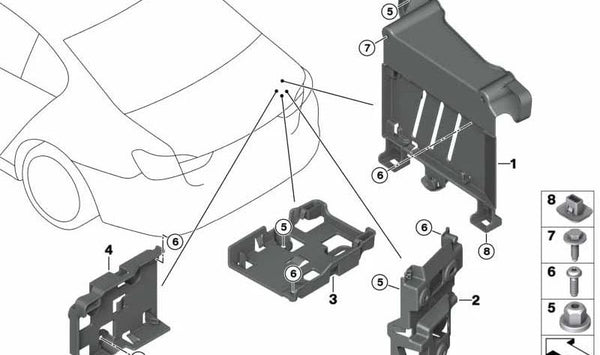 Soporte para módulo de carga de batería OEM 61428796960 para BMW G31, G15, G16. Original BMW.