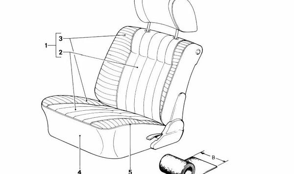 Tela de tapicería para BMW E30, E28 (OEM 51921937500). Original BMW.