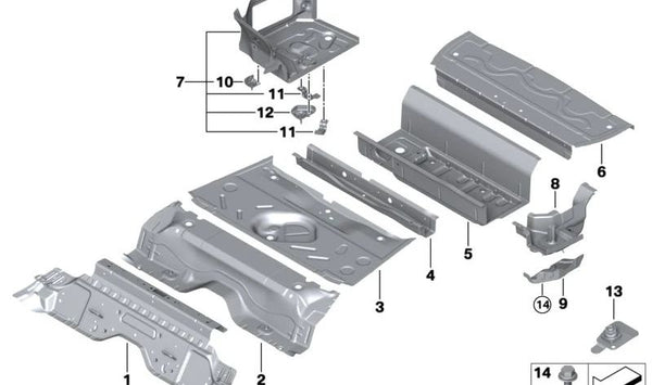 Suelo del maletero lateral derecho para BMW Serie 2 G42, G87 (OEM 41009626290). Original BMW.