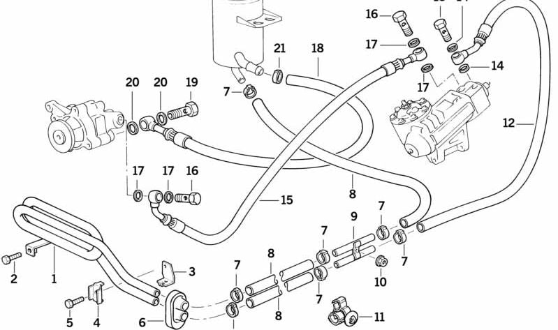 Conducto de admisión para BMW E34, E32 (OEM 32411141555). Original BMW.