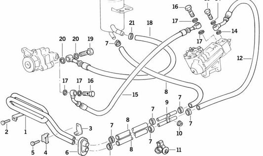 Conducto de admisión para BMW E34, E32 (OEM 32411141555). Original BMW.