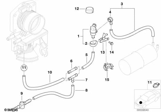 Conector para BMW E36, E39, E38 (OEM 13531427072). Original BMW