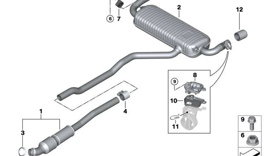 Embellecedor de salida de escape negro cromado OEM 18309488764 para BMW F40, F39. Original BMW.