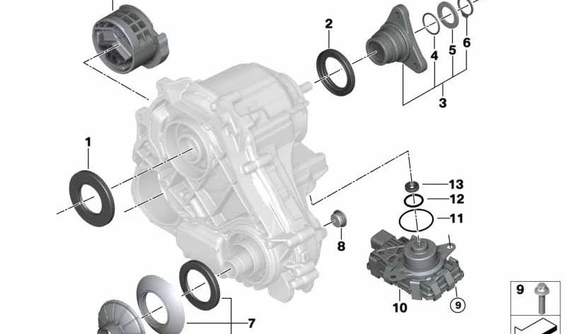 Anillo de sellado para BMW Serie 3 G20, G21, G28, Serie 4 G22, Serie 5 F90, G30, G31, G38, Serie 6 G32, Serie 7 G11, G12, Serie 8 F91, G14, X3 F97, G01, X4 F98, G02, X5 F95, G05, X6 F96, G06, X7 G07 (OEM 27108642597). Original BMW