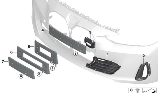 Aircurtain derecho para BMW G26, G26N (OEM 51117947064). Original BMW.