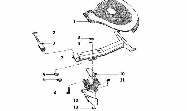 Soporte de goma OEM 52517002155 para BMW (Modelos compatibles: E60, E61, E63, E64, E65, E66, F01, F02, F10, F11). Original BMW.