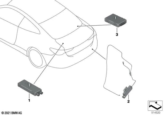 Antennenverstärker für BMW 4er G23, G83 (OEM 65205A73DB3). Original BMW.