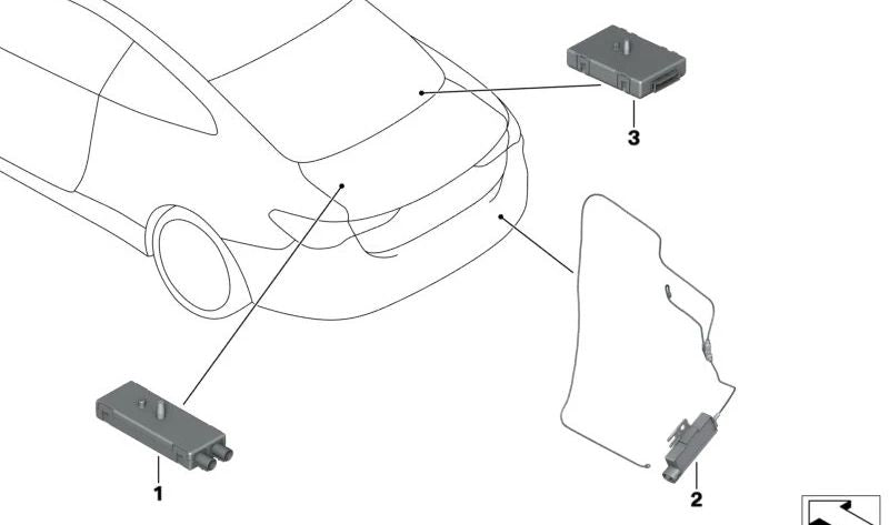 OEM Antenna Amplifier 65205A73DB4 for BMW G23, G83. Genuine BMW