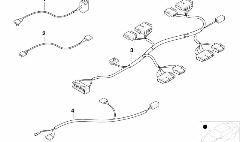 Cableado Lado del Conductor para BMW E46, E64 (OEM 61117002532). Original BMW