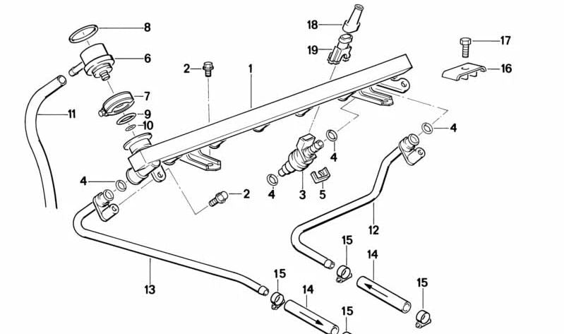 Inyector para BMW Serie 5 E34 (OEM 13641317446). Original BMW